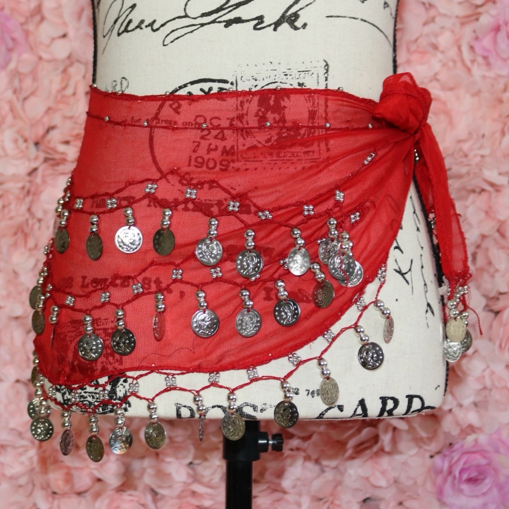 1pc Sequin Belly Dance Hip Scarf Skirt